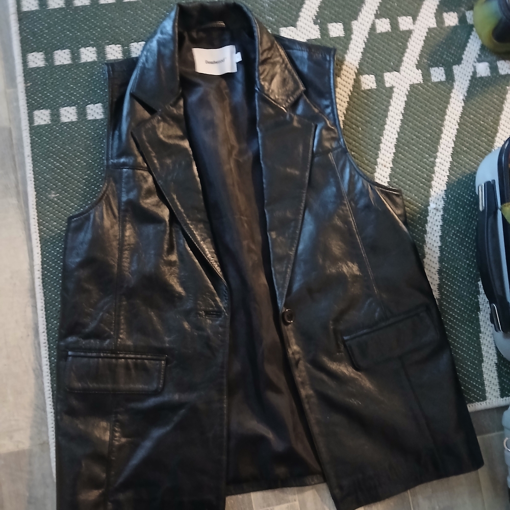 Deadwood Black Leather Vest